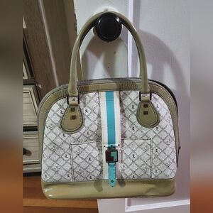 L.A.M.B. gray & teal bowler